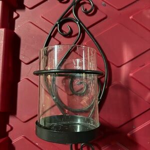 Black Metal Wall Sconce Candle Holder